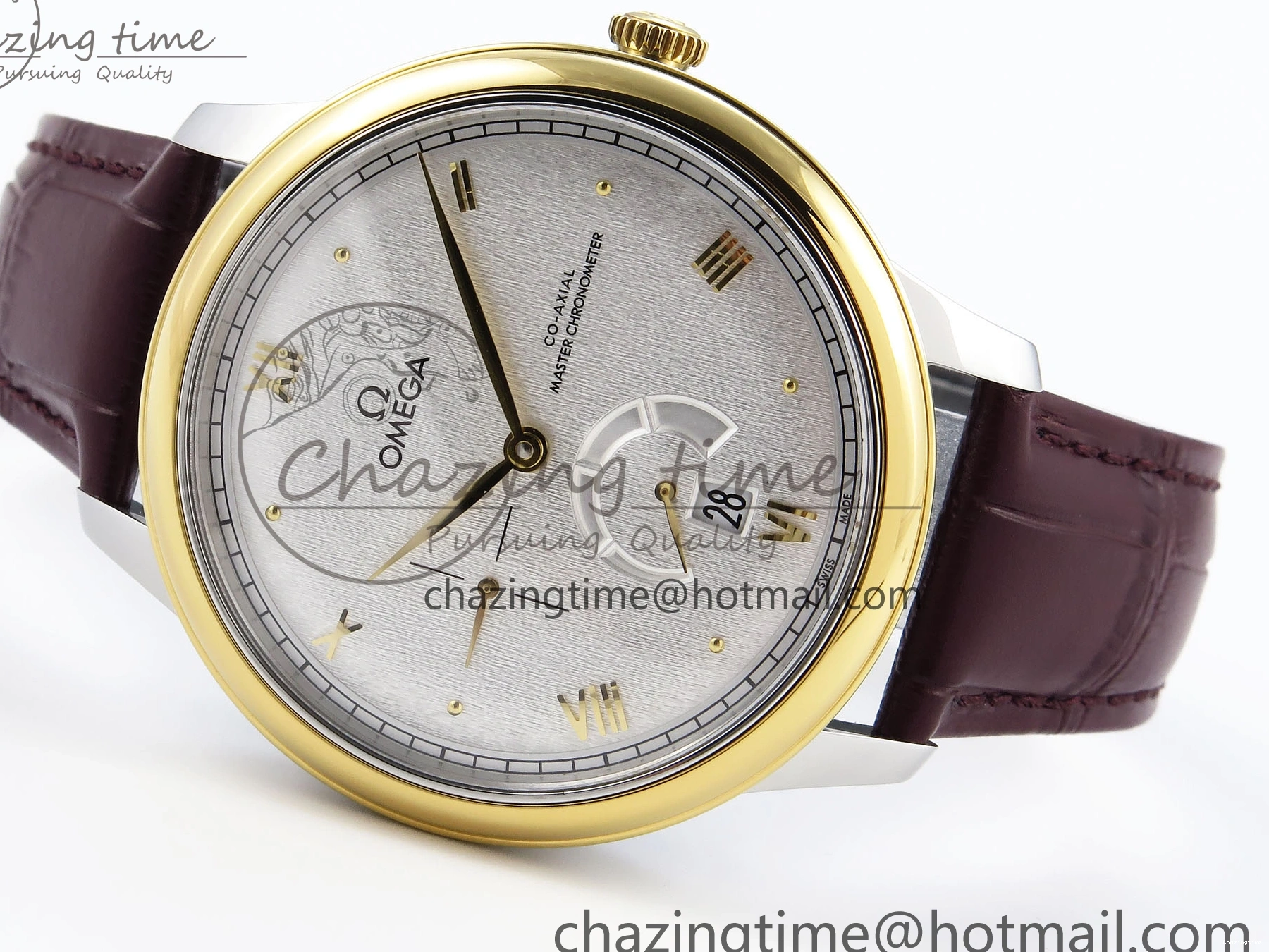 0415 De Ville Power Reserve YG MKF 1:1 Best Edition White Dial on Brown Leather Strap A WrinkleFree 7755